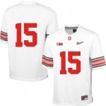 Men's NCAA Ohio State Buckeyes Only Number #15 College Stitched Diamond Quest Authentic Nike White Football Jersey ID20E76ET